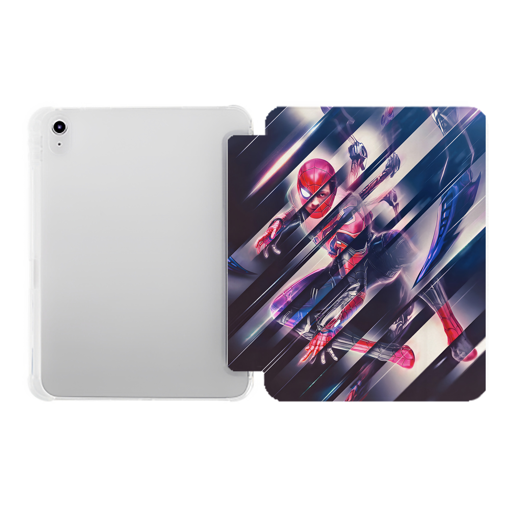 （画像用） アベンジャーズ The Avengers IPad ケース ペン収納付き 三つ折りスタンド PUレザー×シリコン 対応機種9.5/10.5/10.9インチ